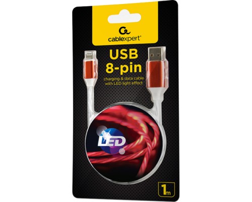 Дата кабель USB 2.0 AM to Lightning 1.0m 2A Cablexpert (CC-USB-8PLED-1M)
