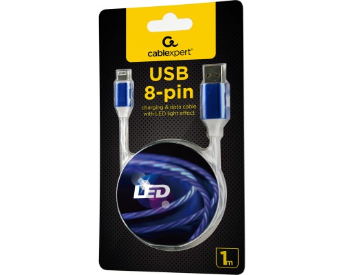 Дата кабель USB 2.0 AM to Lightning 1.0m 2A Cablexpert (CC-USB-8PLED-1M)