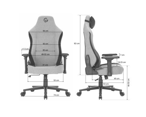 Крісло ігрове GamePro GC715LG Linen fabric Light grey (GC715LG)