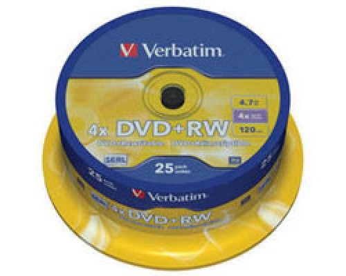 Диск DVD Verbatim 4.7Gb 4x CakeBox 25 шт silver (43489)