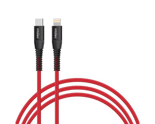 Дата кабель USB-C to Lightning 18W 1,2m CBRNYTL1 red Intaleo (1283126504129)