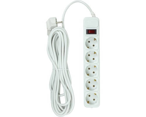 Мережевий фільтр живлення PowerPlant 7м, 5 розеток, євро, 100% мідь (JY-1056/7B) (EX610594)