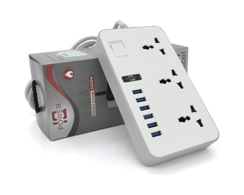 Мережевий фільтр живлення Voltronic TВ-Т09, 3роз, 6*USB White (ТВ-Т09-White)