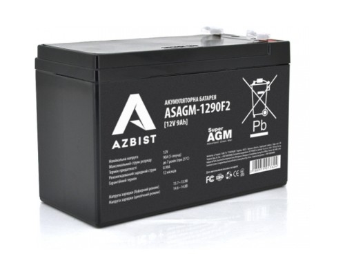 Батарея до ДБЖ AZBIST 12V 9Ah Super AGM (ASAGM-1290F2)