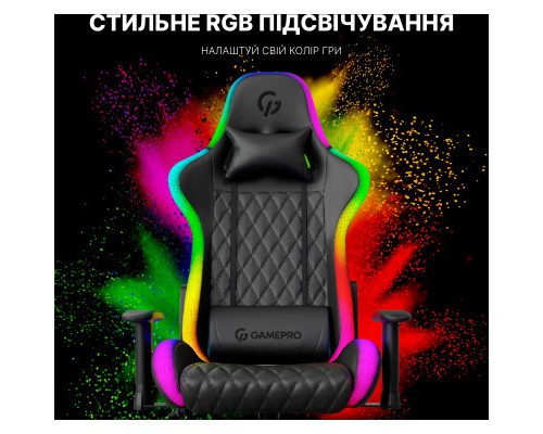 Крісло ігрове GamePro Hero RGB Black (GC-700-Black)