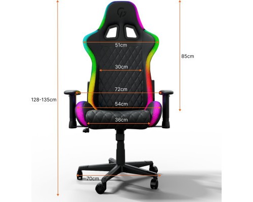 Крісло ігрове GamePro Hero RGB Black (GC-700-Black)