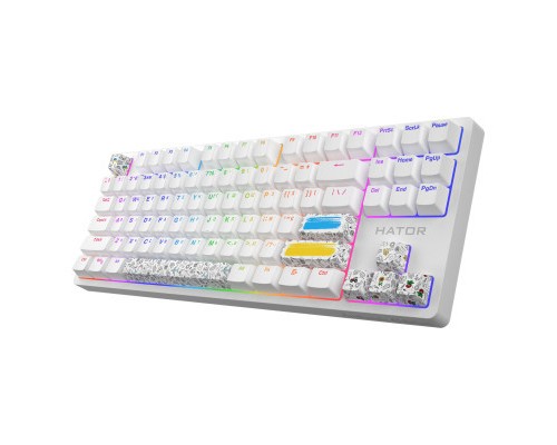 Клавіатура Hator Rockfall 2 Mecha TKL Authentic Edition Aurum Milky Way Silent USB White (HTK-531)