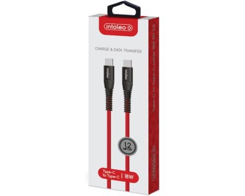 Дата кабель USB-C to USB-C 18W 1,2m CBRNYTT1 red Intaleo (1283126504112)