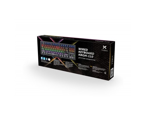 Клавіатура Vinga KBGM-110 87 key LED Blue Switch USB Black (KBGM-110 Black)