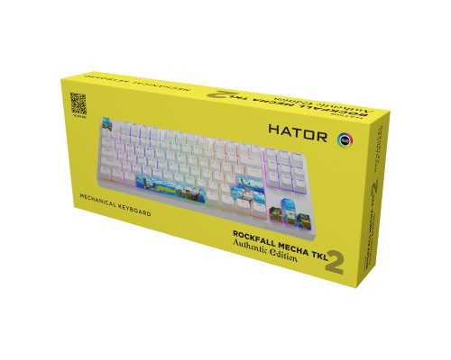 Клавіатура Hator Rockfall 2 Mecha TKL Authentic Edition Aurum Milky Way Silent USB Fighting Cats (HTK-532)