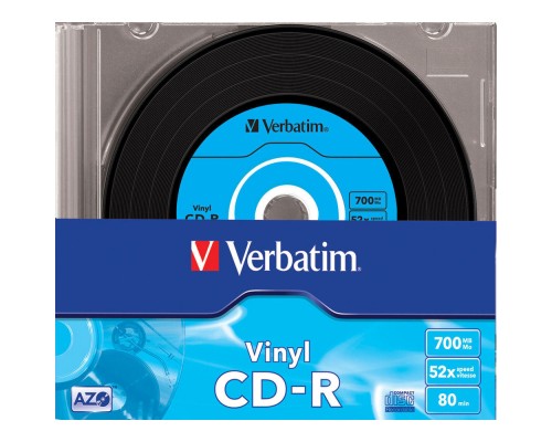Диск CD Verbatim CD-R 700Mb 52x Slim case Vinyl AZO (43426)