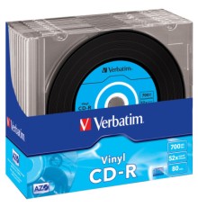 Диск CD Verbatim CD-R 700Mb 52x Slim case Vinyl AZO (43426)