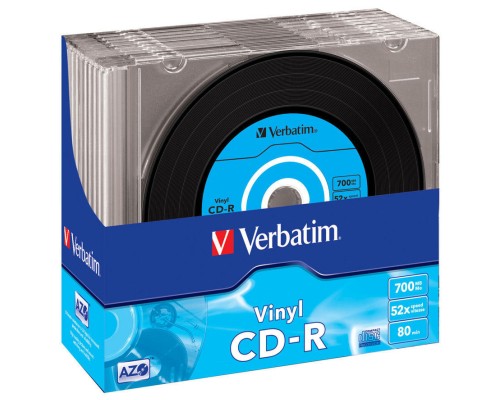 Диск CD Verbatim CD-R 700Mb 52x Slim case Vinyl AZO (43426)