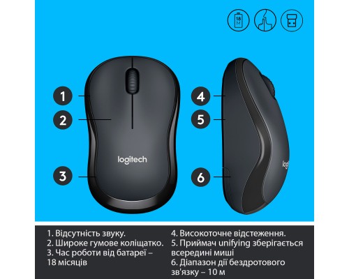 Мишка Logitech M220 Silent Grey (910-004878)
