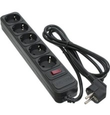 Мережевий фільтр живлення Patron 1.8 m3*1mm2 (SP-1052) 5 розеток BLACK (EXT-PN-SP-1052)