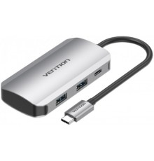 Концентратор Vention USB3.1 Type-C --> USB 3.0x4/PD 100W Hub 5-in-1 (TNBHB)