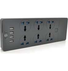 Мережевий фільтр живлення Voltronic TВ-Т12, 6роз, 4*USB Black (ТВ-Т12-Black)