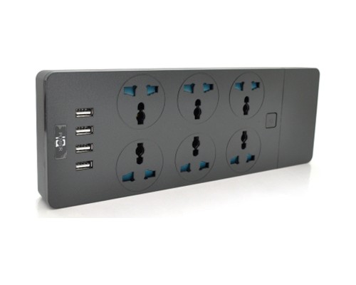 Мережевий фільтр живлення Voltronic TВ-Т12, 6роз, 4*USB Black (ТВ-Т12-Black)