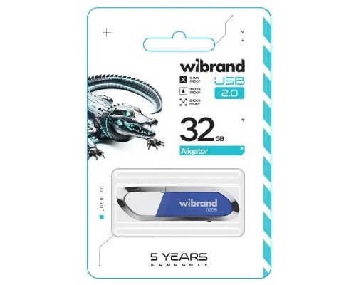USB флеш накопичувач Wibrand 32GB Aligator Blue USB 2.0 (WI2.0/AL32U7U)