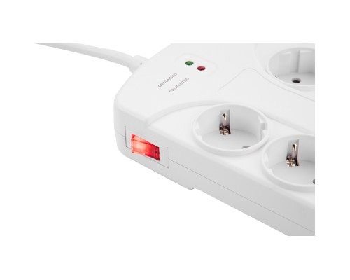 Мережевий фільтр живлення 2E 8XSchuko, 3G*1.5мм, 4*USB-A, 3м, white (2E-SP815M3USBWH)