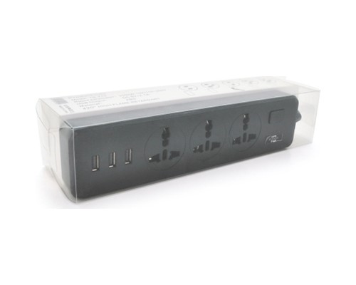 Мережевий фільтр живлення Voltronic TВ-Т13, 3роз, 3*USB Black (ТВ-Т13-Black)