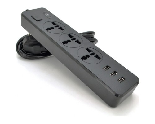 Мережевий фільтр живлення Voltronic TВ-Т13, 3роз, 3*USB Black (ТВ-Т13-Black)