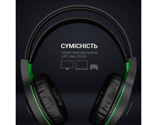 Навушники GamePro Racer HS610G Black-Green (HS610G)