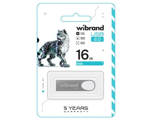 USB флеш накопичувач Wibrand 16GB Irbis Silver USB 2.0 (WI2.0/IR16U3S)