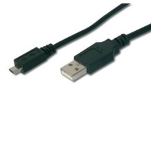 Дата кабель USB 2.0 AM to Micro 5P 1.8m Digitus (AK-300127-018-S)