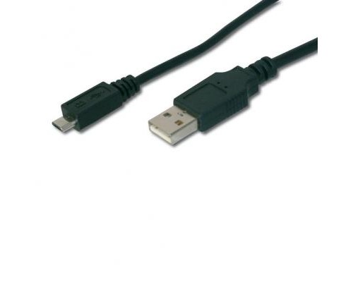 Дата кабель USB 2.0 AM to Micro 5P 1.8m Digitus (AK-300127-018-S)