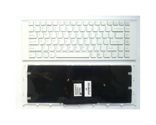 Клавіатура ноутбука Sony VPC-EA Series белая с белой рамкой RU (A43576)