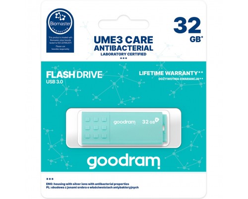 USB флеш накопичувач Goodram 32GB UME3 Care Green USB 3.2 (UME3-0320CRR11)