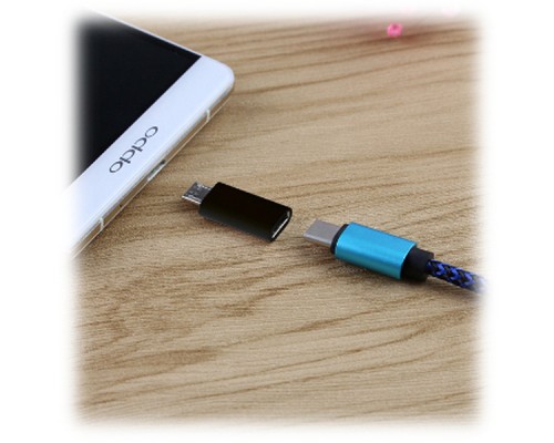 Перехідник Lapara Micro USB Male to USB 3.1 Type-C Female black (LA-MaleMicroUSB-TypeC-Female black)