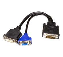 Перехідник DVI-I (M) to DVI-D (F) + VGA (F), 0.3m PowerPlant (CA912551)