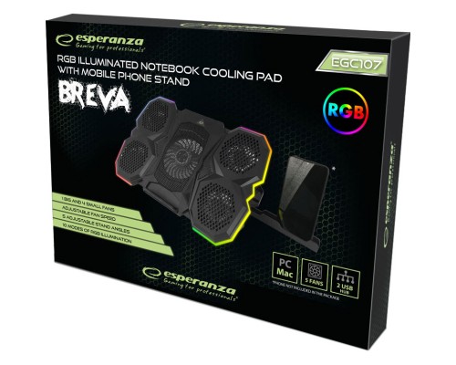 Підставка до ноутбука Esperanza EGC107 with RGB Breva + mobile stand (EGC107)