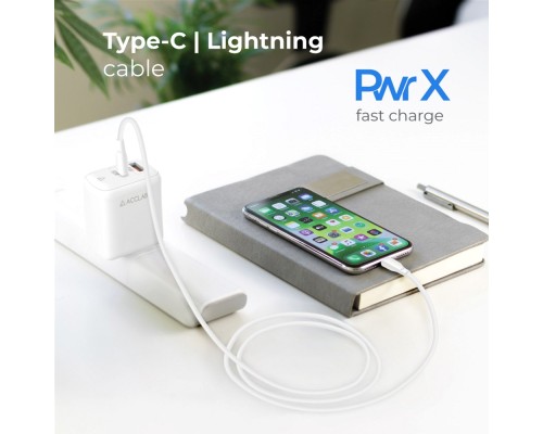 Дата кабель USB-C to Lightning 1.2m PwrX 30W ACCLAB (1283126559556)