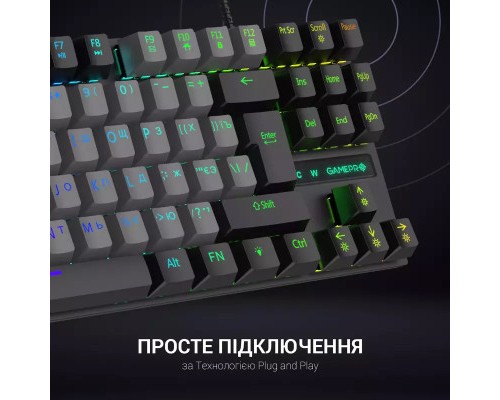 Клавіатура GamePro MK100B Blue Switch LED USB Black (MK100B)