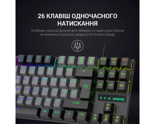 Клавіатура GamePro MK100B Blue Switch LED USB Black (MK100B)