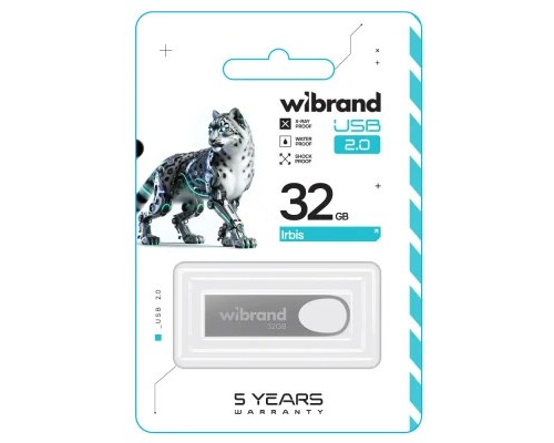 USB флеш накопичувач Wibrand 32GB Irbis Silver USB 2.0 (WI2.0/IR32U3S)