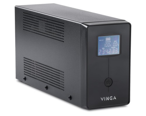 Пристрій безперебійного живлення Vinga LCD 2000VA metall case (VPC-2000M)