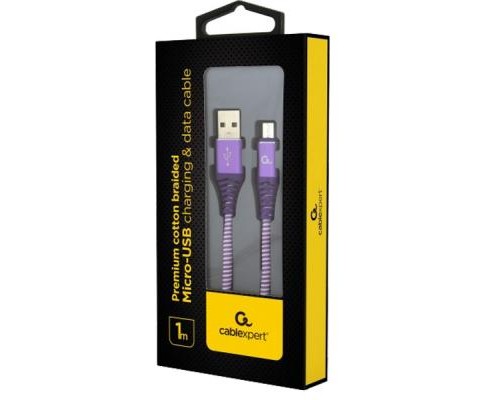 Дата кабель USB 2.0 Micro 5P to AM Cablexpert (CC-USB2B-AMmBM-1M-PW)