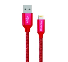 Дата кабель Кабель Colorway USB - Apple Lightning 2.1А 1м червоний ColorWay (CW-CBUL004-RD)