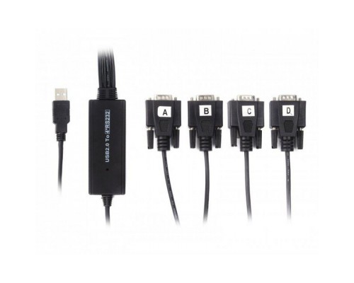 Перехідник USB 2.0 to 4хCOM (9+25pin) 1.4m Viewcon (VE671)