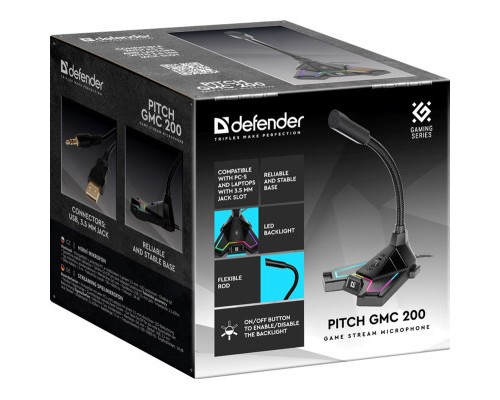 Мікрофон Defender Pitch GMC 200 3.5 мм LED (64620)