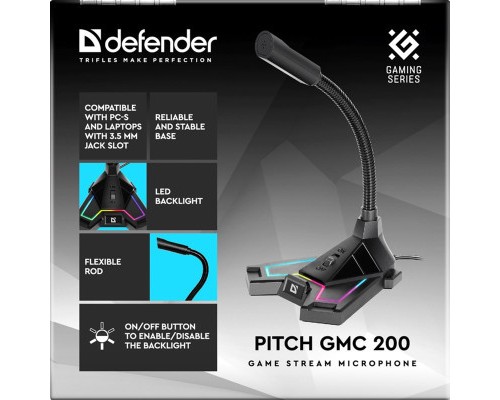 Мікрофон Defender Pitch GMC 200 3.5 мм LED (64620)