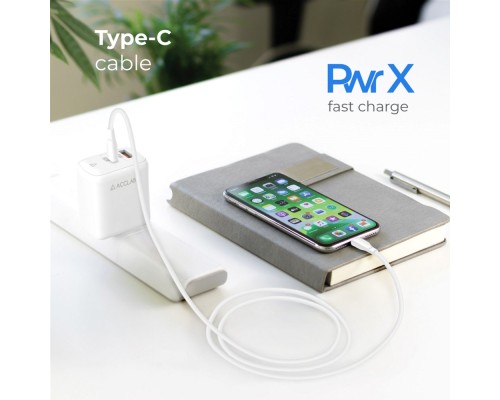 Дата кабель USB 2.0 AM to Type-C 1.2m PwrX 30W ACCLAB (1283126559532)