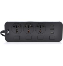 Мережевий фільтр живлення Voltronic TВ-Т14, 3роз, 3*USB Black (ТВ-Т14-Black)