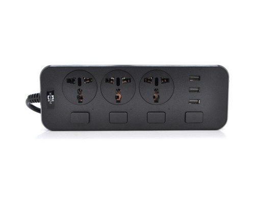 Мережевий фільтр живлення Voltronic TВ-Т14, 3роз, 3*USB Black (ТВ-Т14-Black)