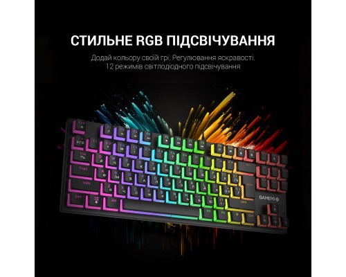 Клавіатура GamePro MK80R Red Switch RGB USB Black (MK80R)