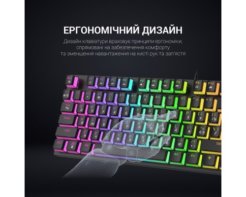 Клавіатура GamePro MK80R Red Switch RGB USB Black (MK80R)